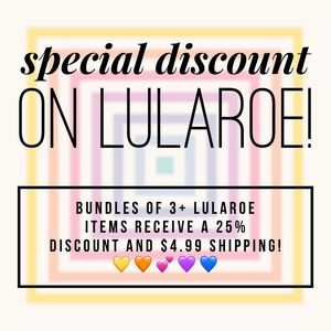 SPECIAL DISCOUNT on LULAROE! 💛🧡💕💜💙